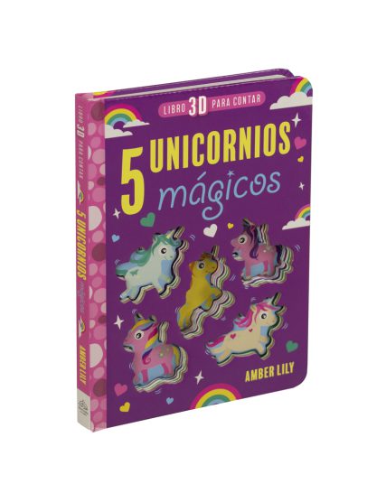 Libro infantil 3D para contar 5 Unicornios Mágicos - 9786075328218