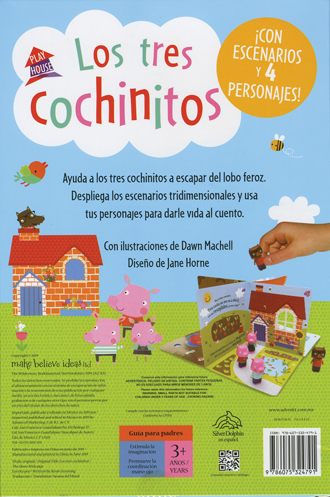 CUENTO INFANTIL CON FIGURAS PLAYHOUSE: LOS TRES COCHINITOS