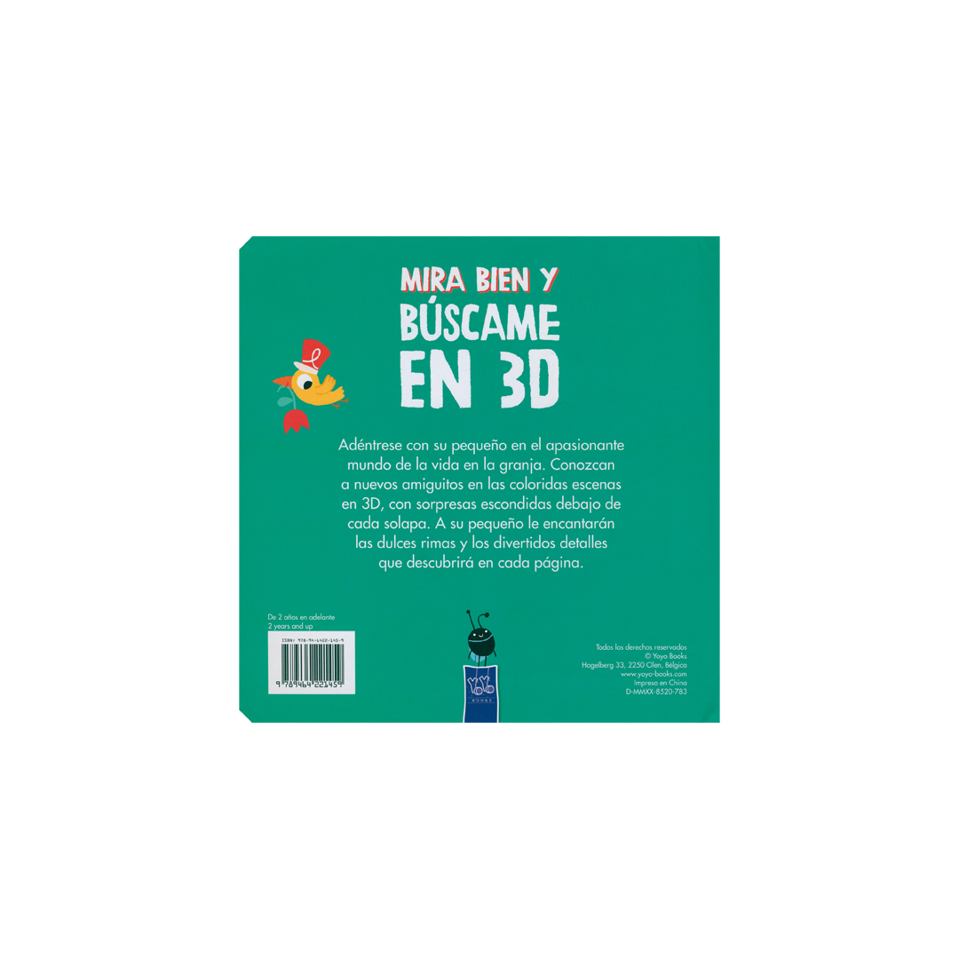Libro Infantil MIRA BIEN Y BUSCAME EN 3D AMIGOS DE LA GRANJA - 9789464221459-3