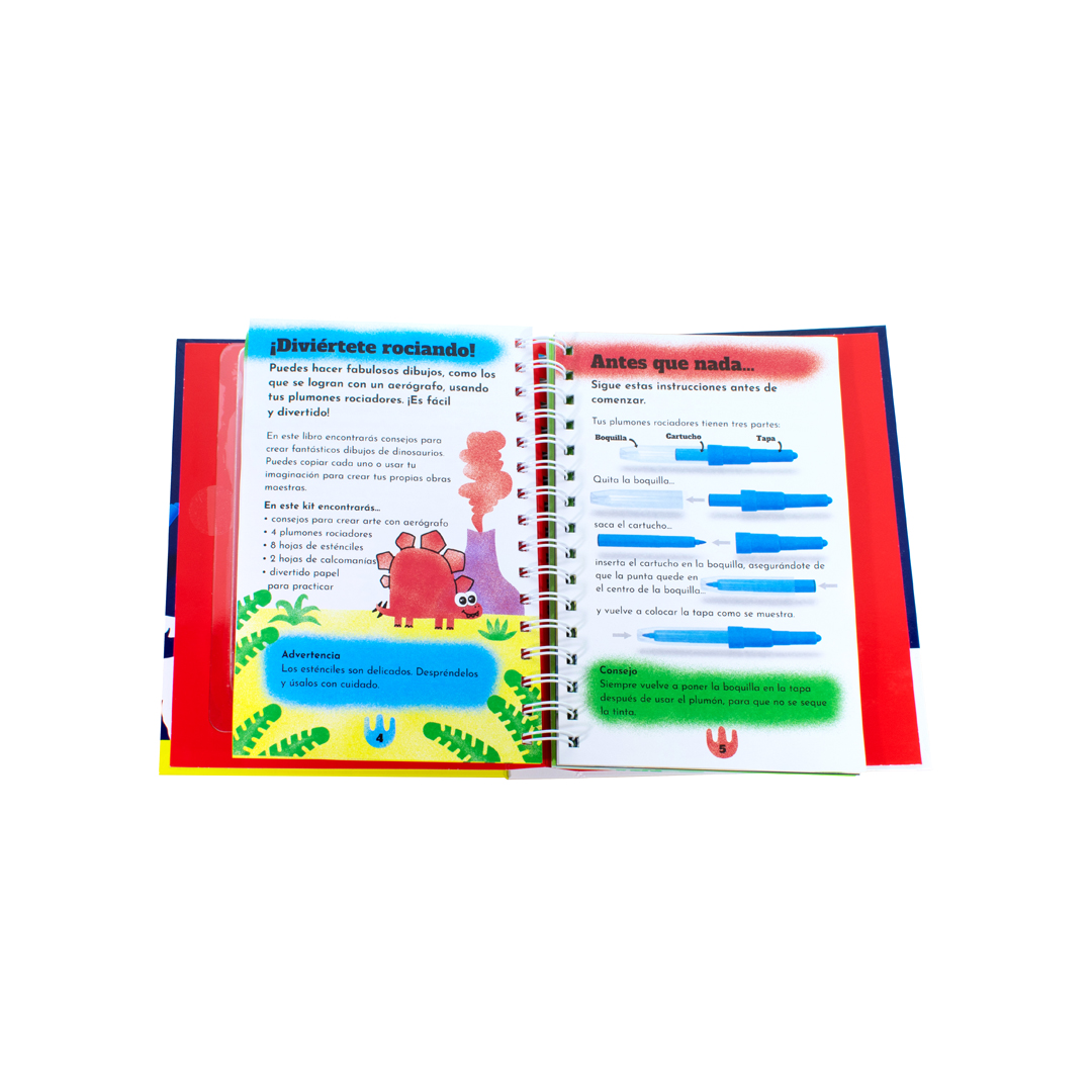 Libro Infantil Arte con Aerografo Dinosaurios Rugientes. - 0685071560426-1