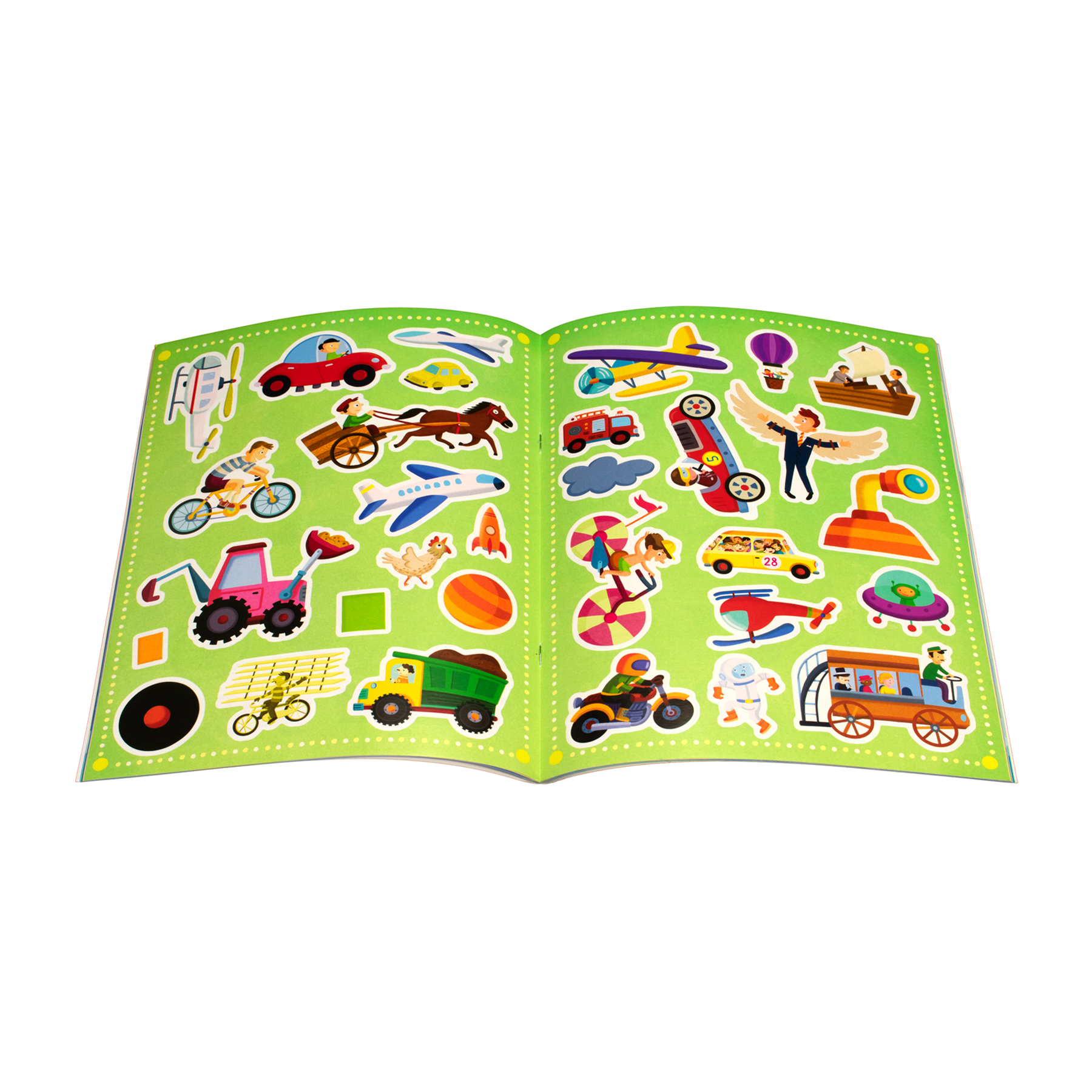 Libro Interactivo con calcomanías 100 Datos Interesantes acerca del transporte - 9789464227840-1