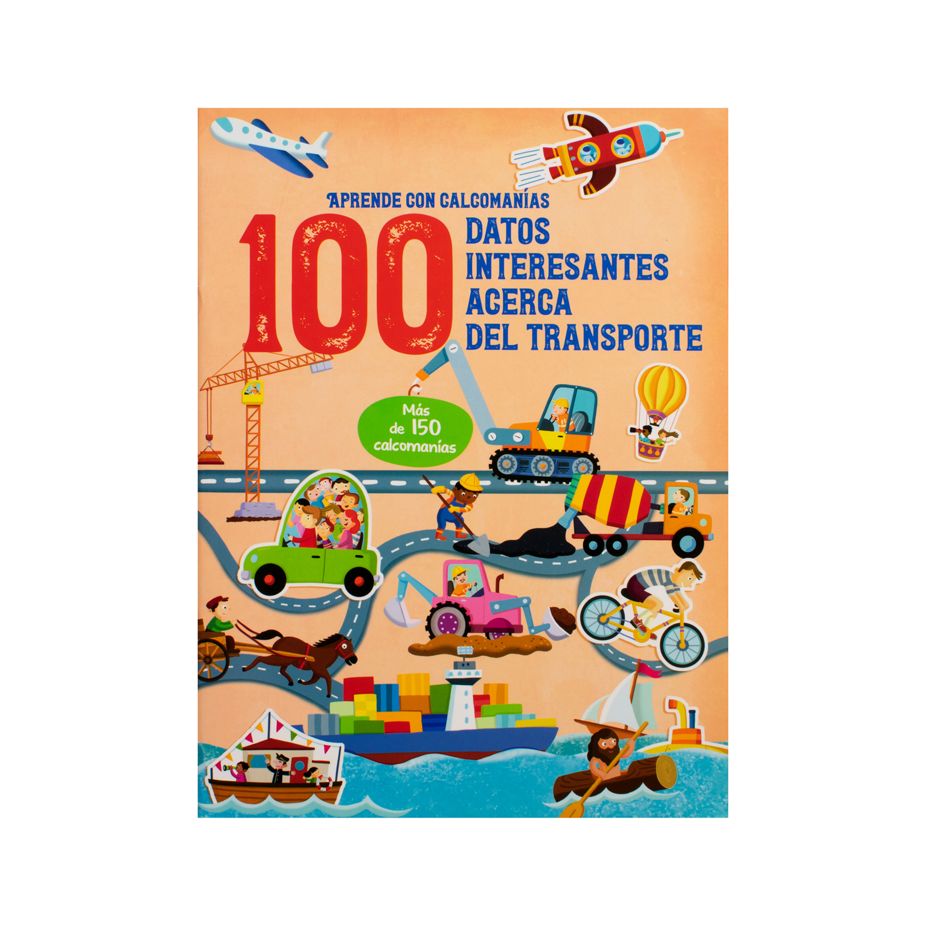 Libro Interactivo con calcomanías 100 Datos Interesantes acerca del transporte - 9789464227840-2