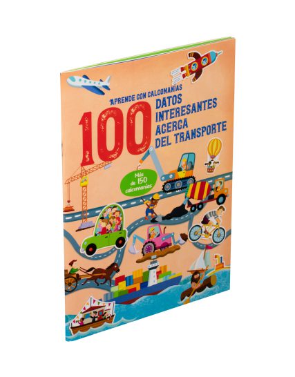 Libro Interactivo con calcomanías 100 Datos Interesantes acerca del transporte - 9789464227840