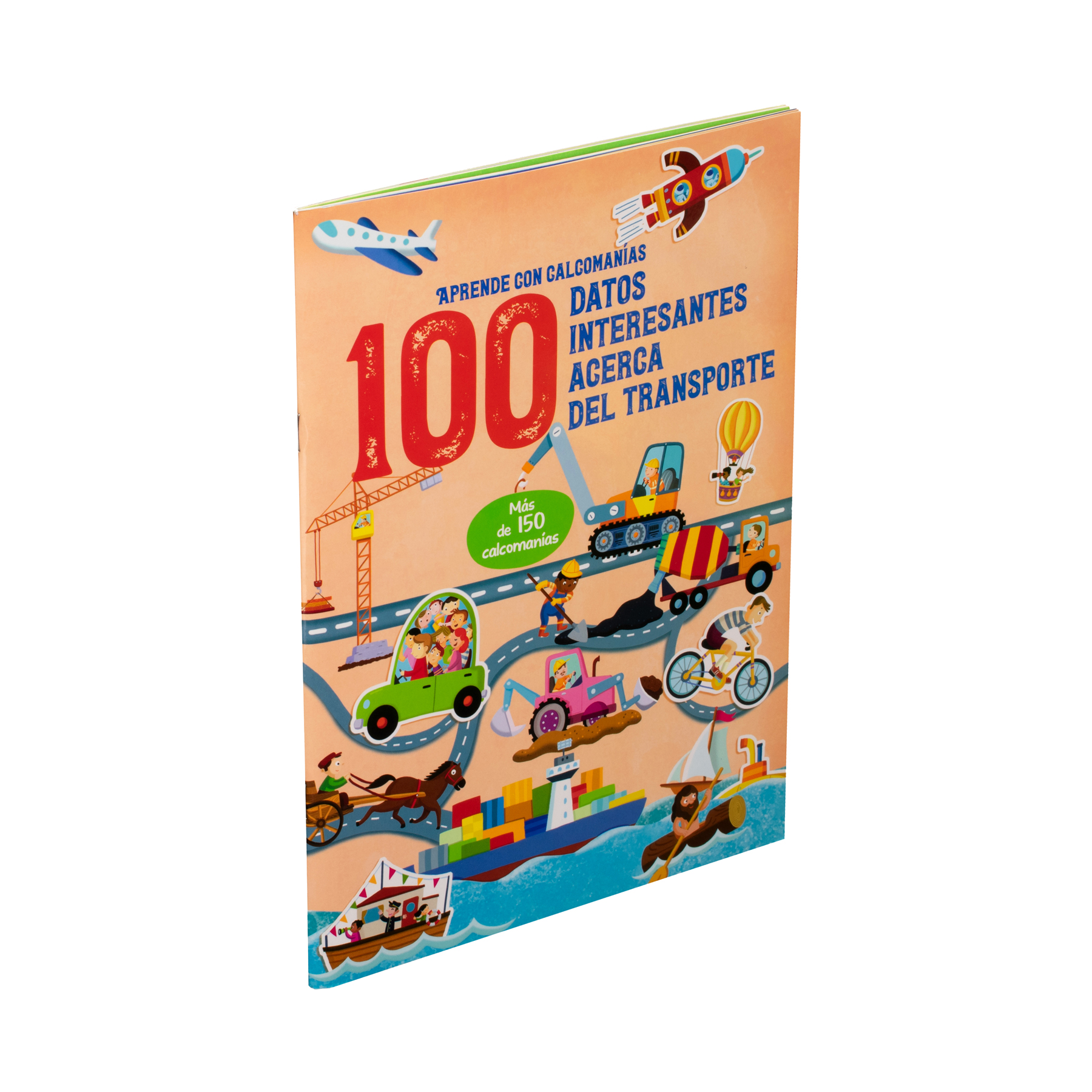Libro Interactivo con calcomanías 100 Datos Interesantes acerca del transporte - 9789464227840