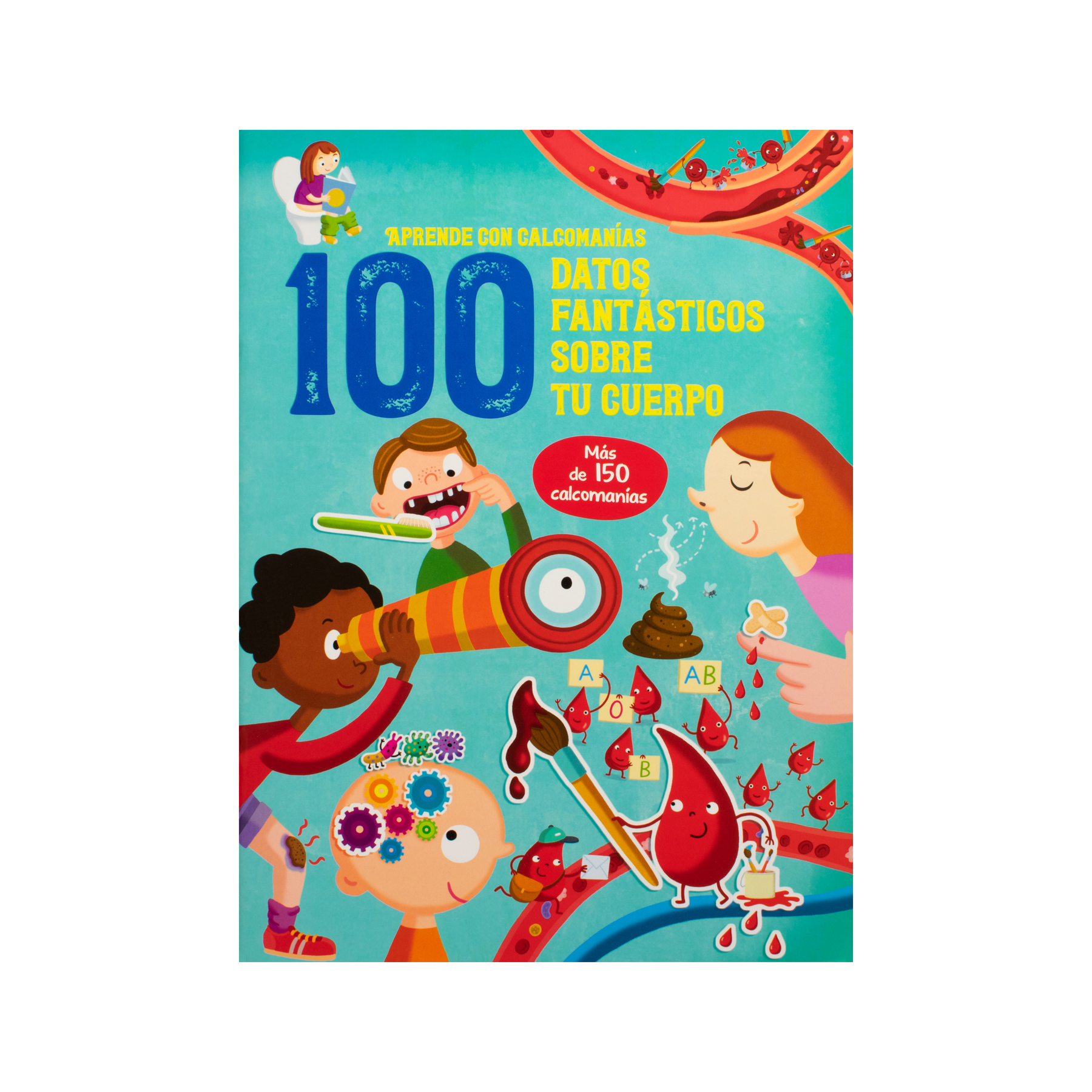 Libro Interactivo con calcomanías 100 Datos fantasticos sobre el cuerpo - 9789464227826-2