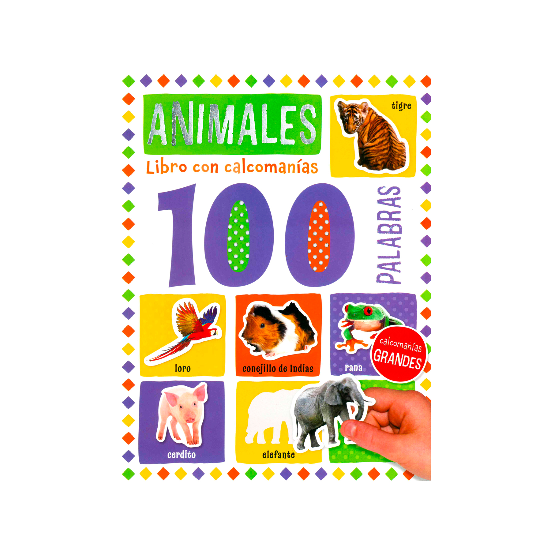 Libro de actividades con calcomanías 100 palabras Animales - 0685071667033-2