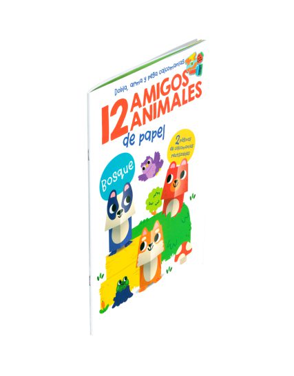 Libro infantil 12 amigos animles de papel Bosque - 9789464228304
