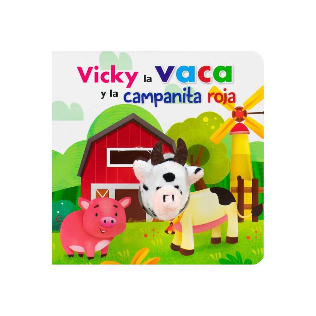 Libro infantil con Marioneta Vicky la Vaca y la Campanita Roja. - 9786075328485-2