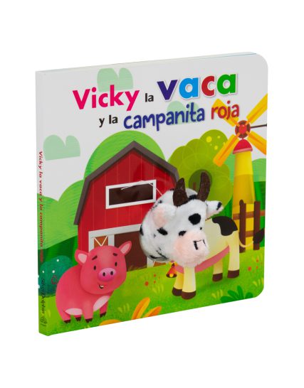 Libro infantil con Marioneta Vicky la Vaca y la Campanita Roja. - 9786075328485