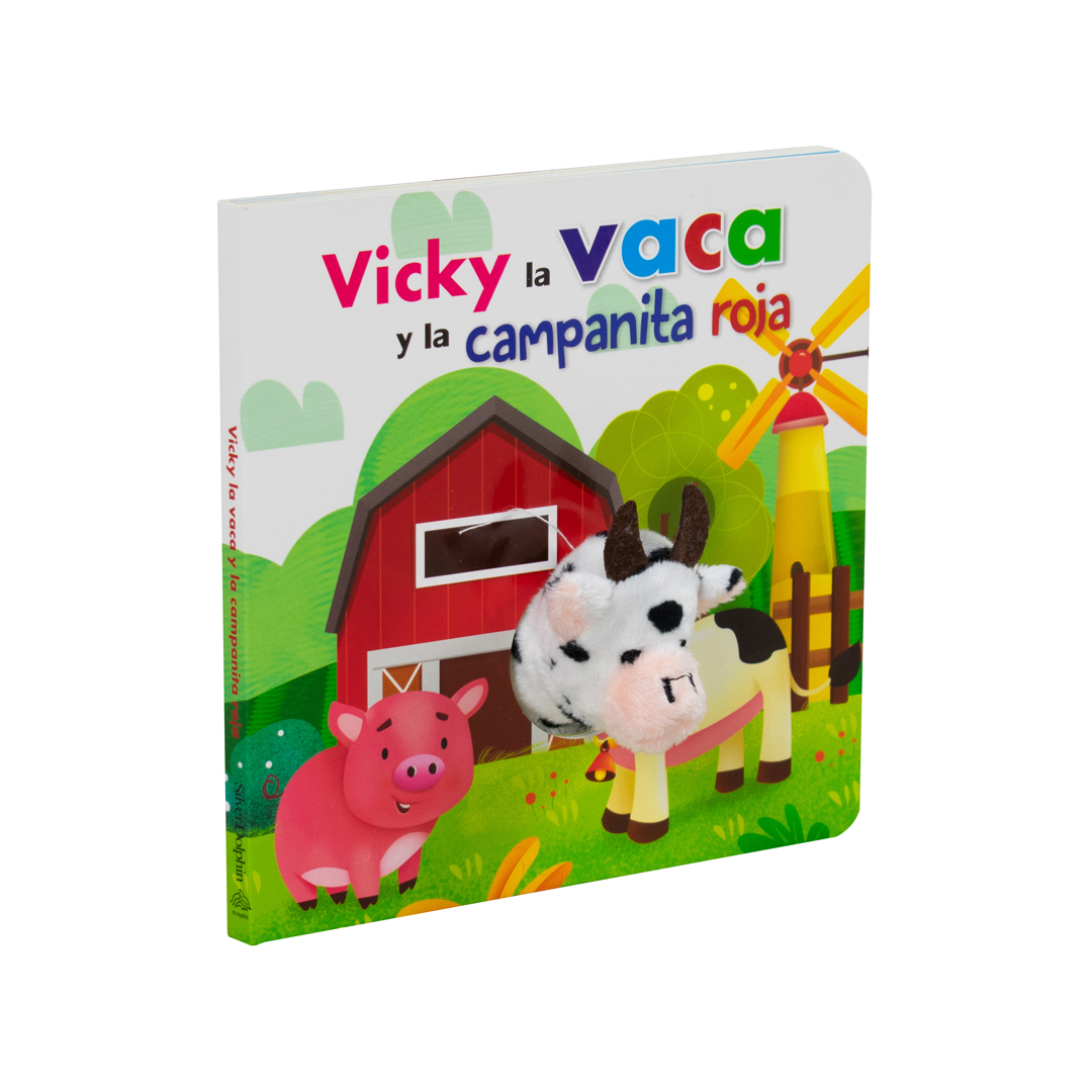 Libro infantil con Marioneta Vicky la Vaca y la Campanita Roja. - 9786075328485