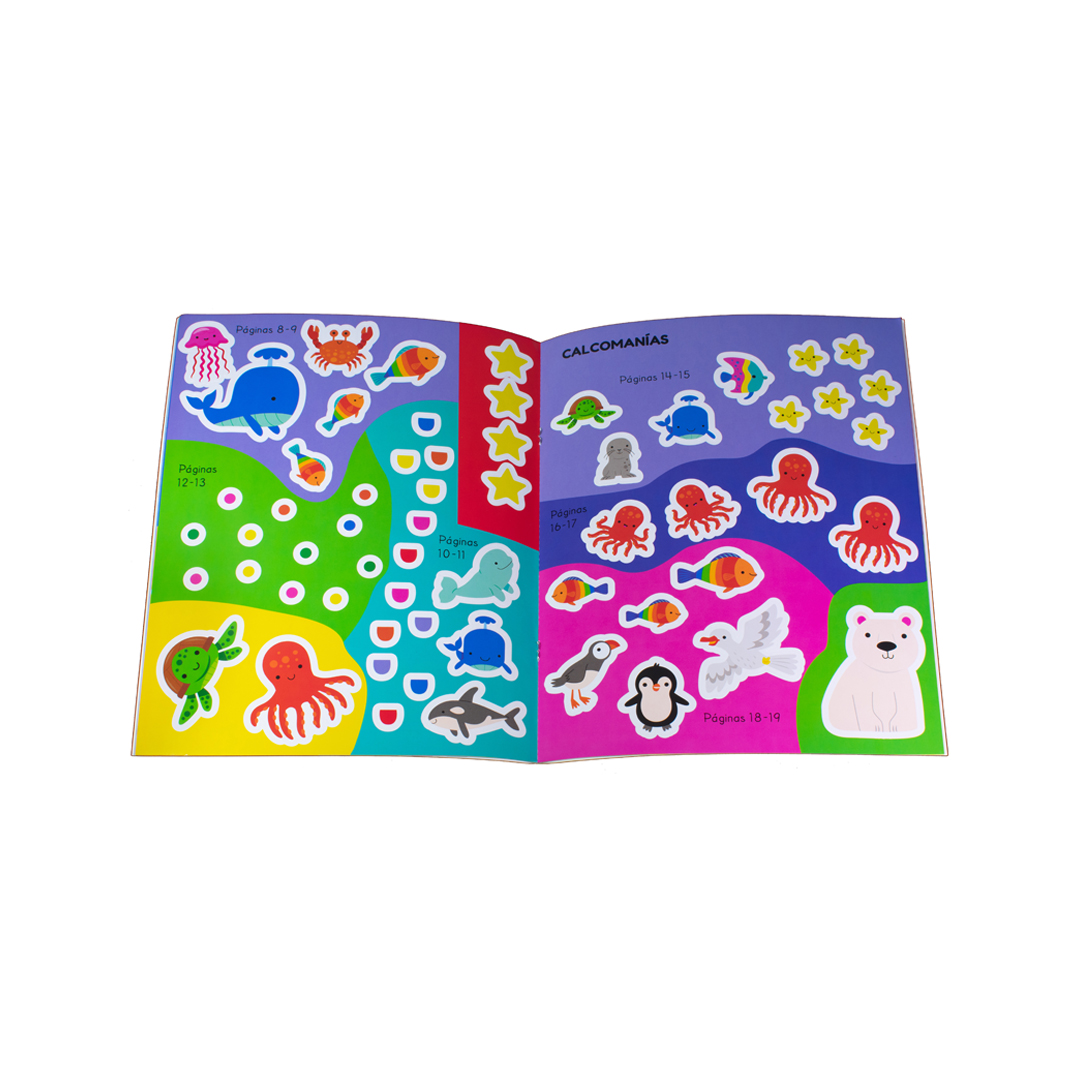 Libro interactivo Actividades geniales 100 Calcomanias divertidas aventuras marinas - 0685071514801-1