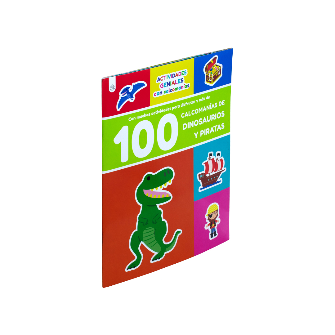 Libro interactivo Actividades geniales 100 Calcomanias divertidas de Dinosaurios y Piratas - 0685071251577
