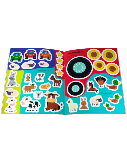 Libro interactivo Actividades geniales 100 Calcomanias divertidas de la granja - 0685071367421-1