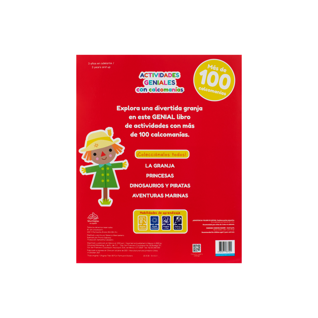 Libro interactivo Actividades geniales 100 Calcomanias divertidas de la granja - 0685071367421-3