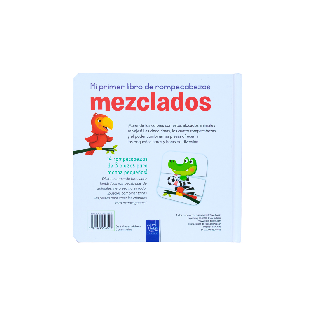 Libro para colorear Mezclados Los animales salvajes aprenden los colores - 9789464228823-3