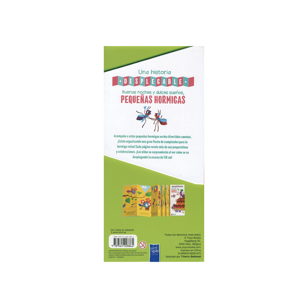 LIBRO INFANTIL UNA HISTORIA DESPLEGABLE BUENAS NOCHES Y DULCES SUEÑOS, PEQUEÑAS HORMIGAS - 9789464228861-3