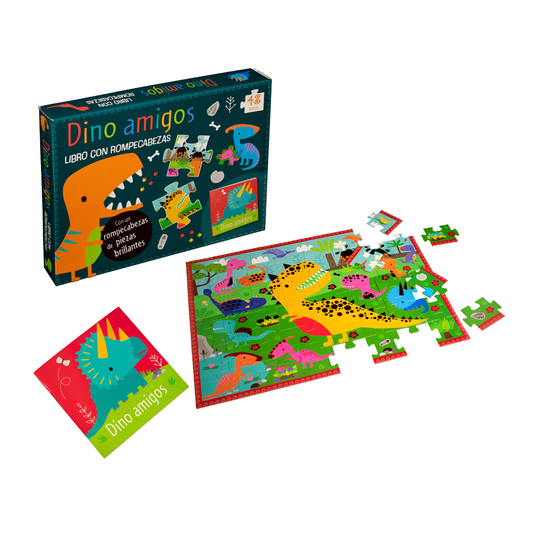 Libro con rompecabezas Dino amigos - 0685071774670-4