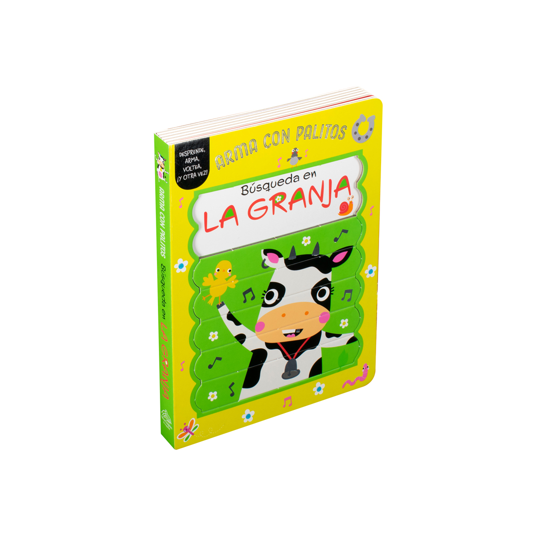 Libro con rompecabezas para armar con palitos Busqueda en la granja - 9786075328874