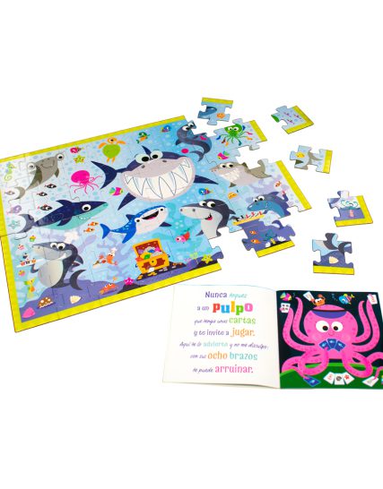 Libro con rompecabezas ¡Nunca toques a un tiburón! - 0685071028575-1