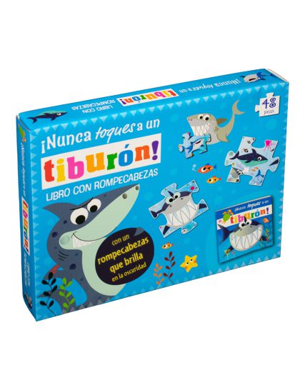 Libro con rompecabezas ¡Nunca toques a un tiburón! - 0685071028575