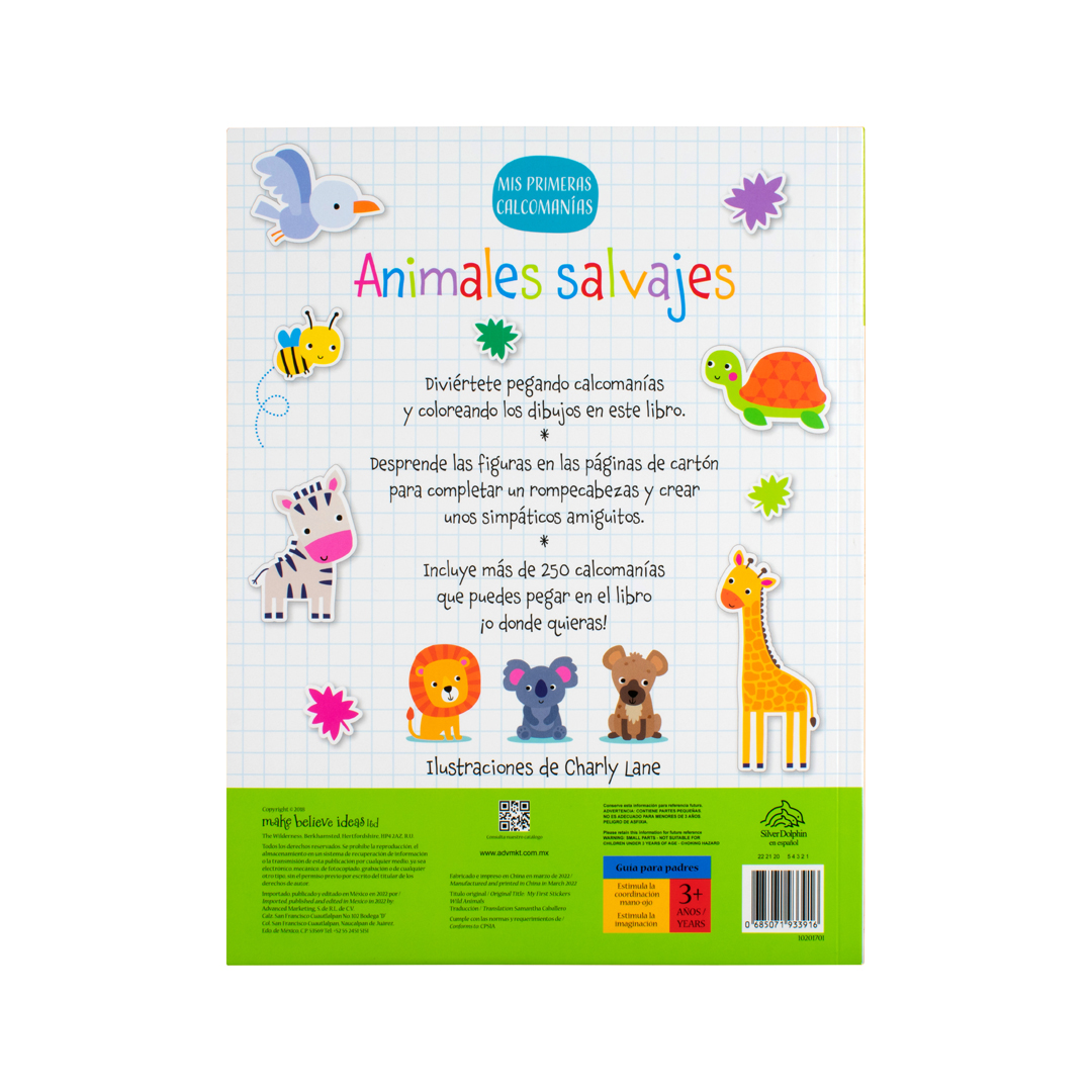 Libro de actividades Mis primeras calcomanias Animales Salvajes - 0685071933916-3