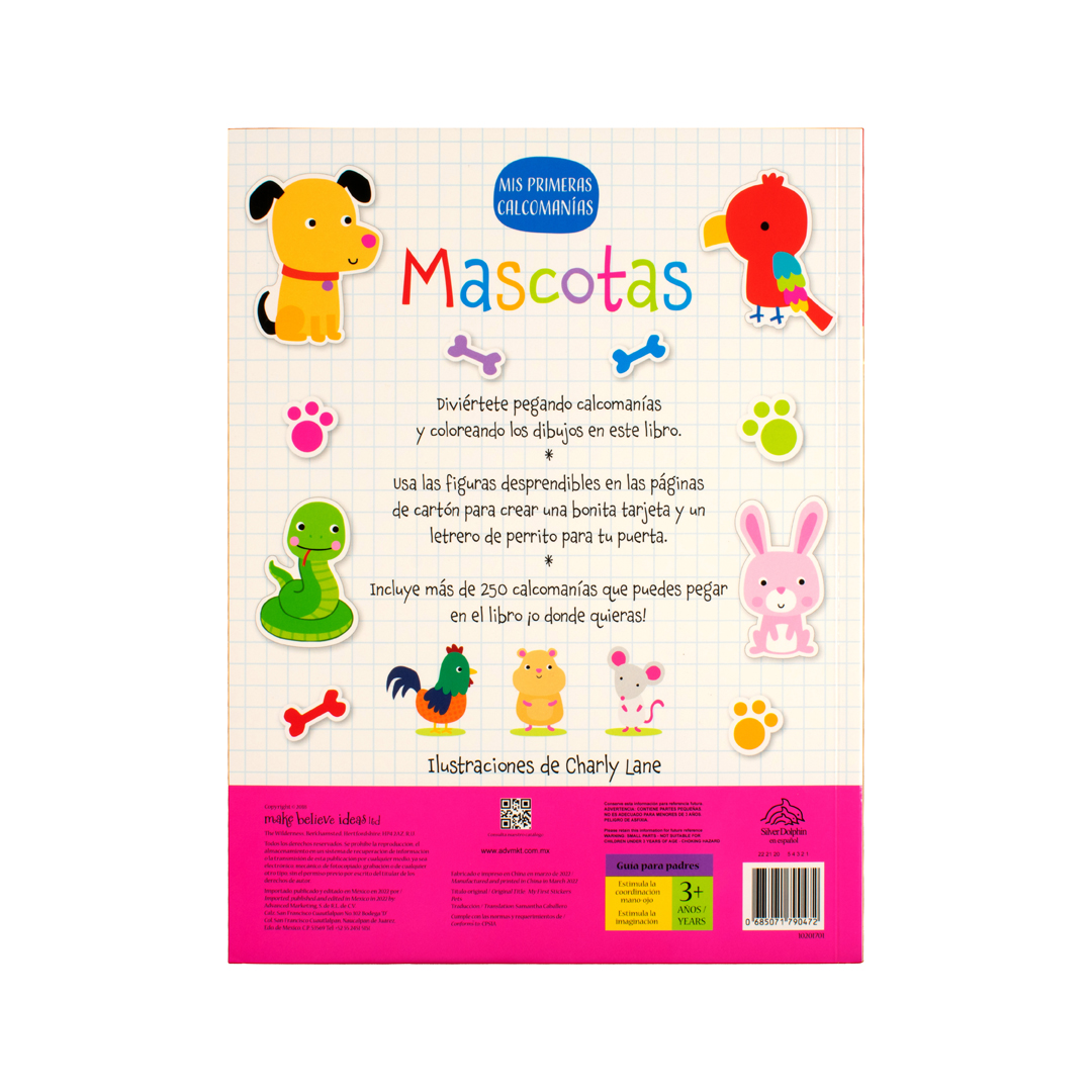 LIBRO INFANTIL CON ACTIVIDADES MIS PRIMERAS CALCOMANIAS: MASCOTAS