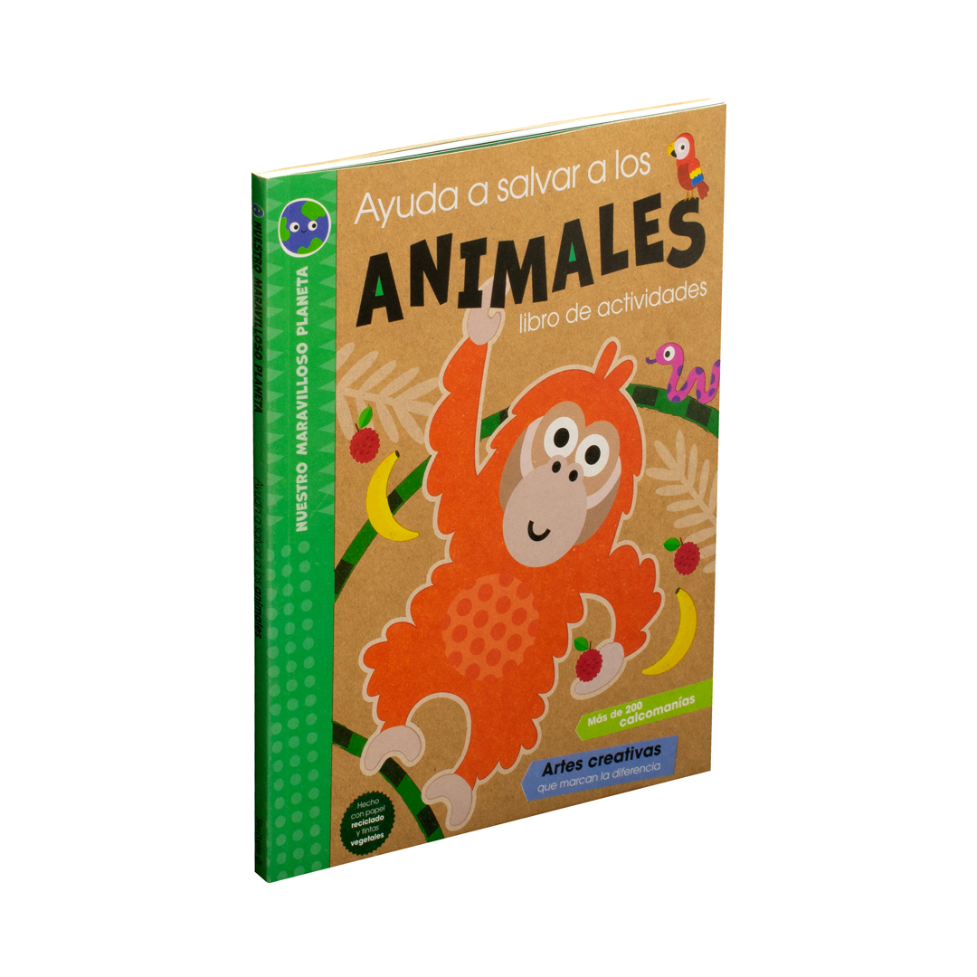 Libro de actividades con Calcomanías Nuestro Maravilloso Planeta Ayuda a salvar a los animales - 0685071653135