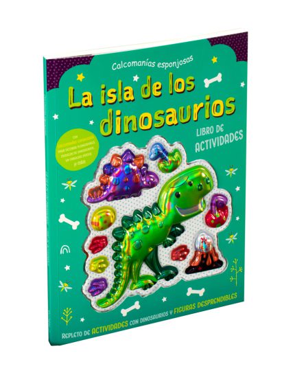 Libro de actividades con Calcomanías esponjosas 3D La isla de los dinosaurios - 0685071777343