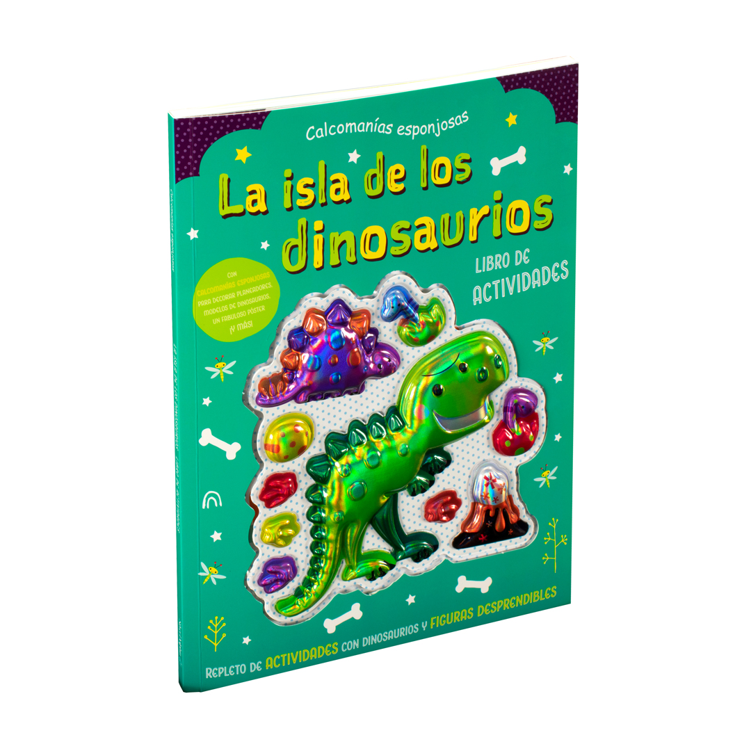 Libro de actividades con Calcomanías esponjosas 3D La isla de los dinosaurios - 0685071777343