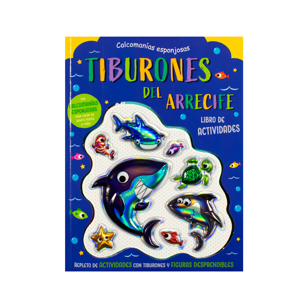 Libro de actividades con Calcomanías esponjosas 3D Tiburones del Arrecife - 0685071186718-2