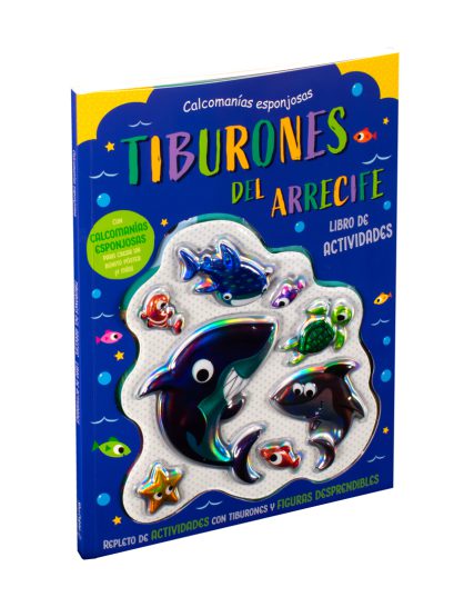Libro de actividades con Calcomanías esponjosas 3D Tiburones del Arrecife - 0685071186718