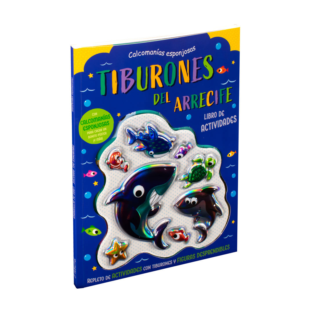 Libro de actividades con Calcomanías esponjosas 3D Tiburones del Arrecife - 0685071186718
