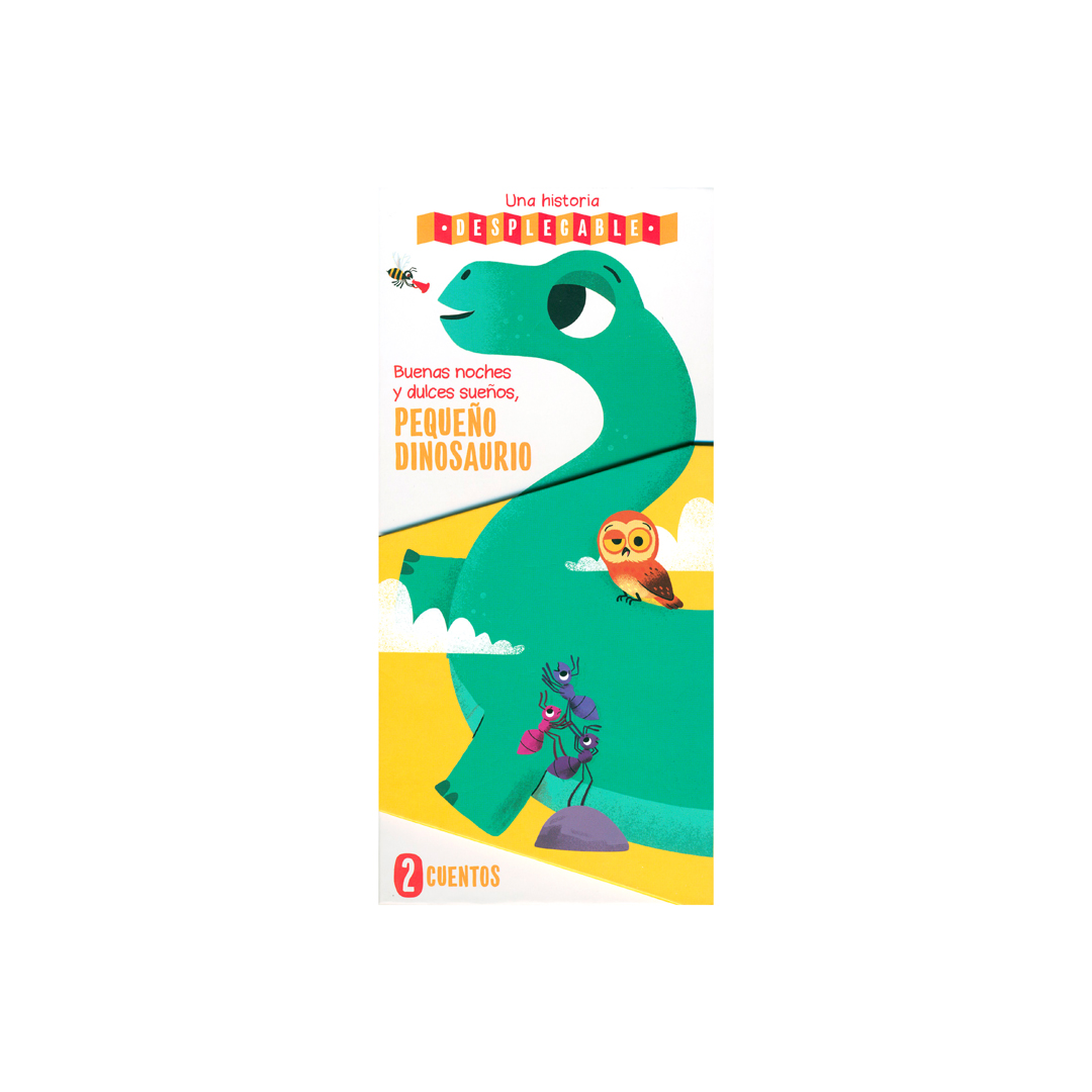 Libro infantil una historia desplegable Buenas noches y dulces sueños pequeño dinosaurios - 9789464228885-2