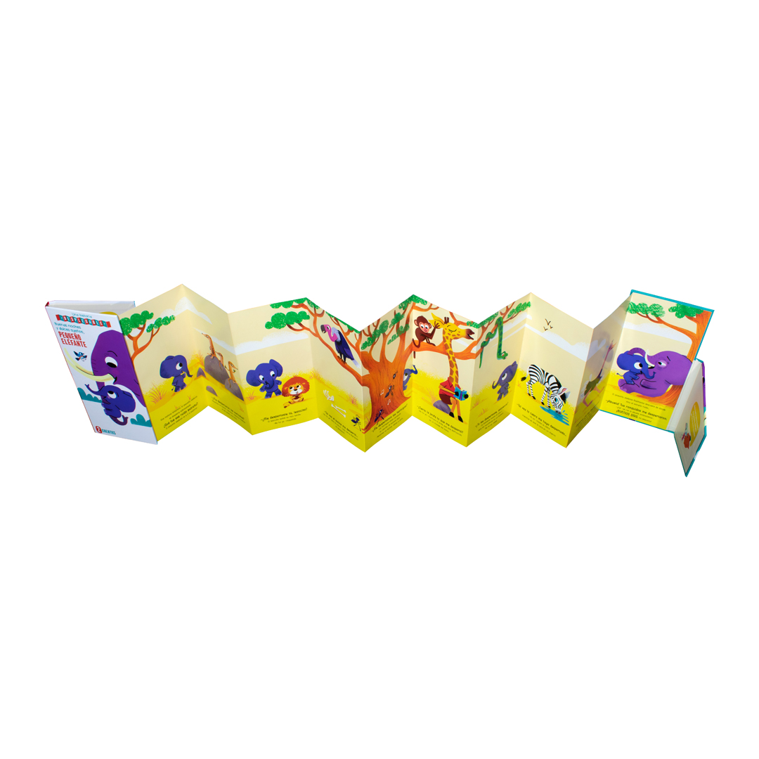 Libro infantil una historia desplegable Buenas noches y dulces sueños pequeño elefante - 9789464228878-1