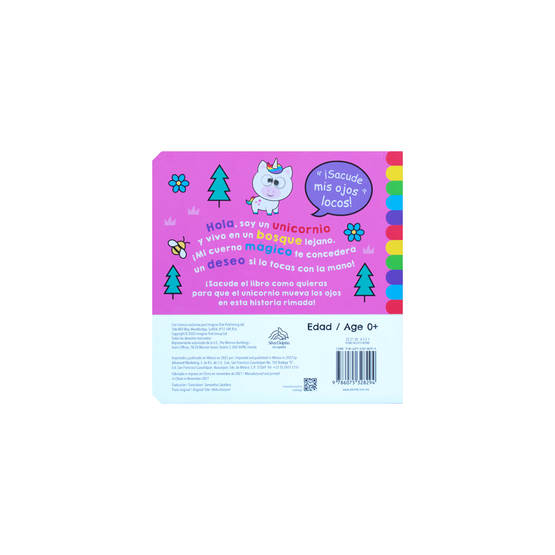 Libro interactivo ¡Sacude mis ojos locos! ¡Hola Unicornio! - 9786075328294-3