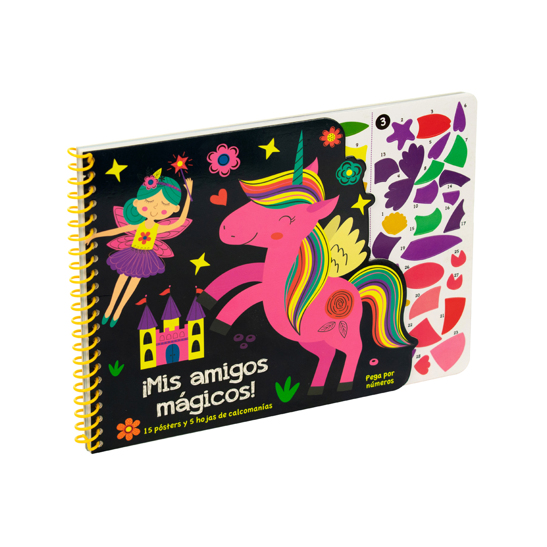 Libro con calcomanías arma y pega por números ¡Mis amigos mágicos! - 0685071831250