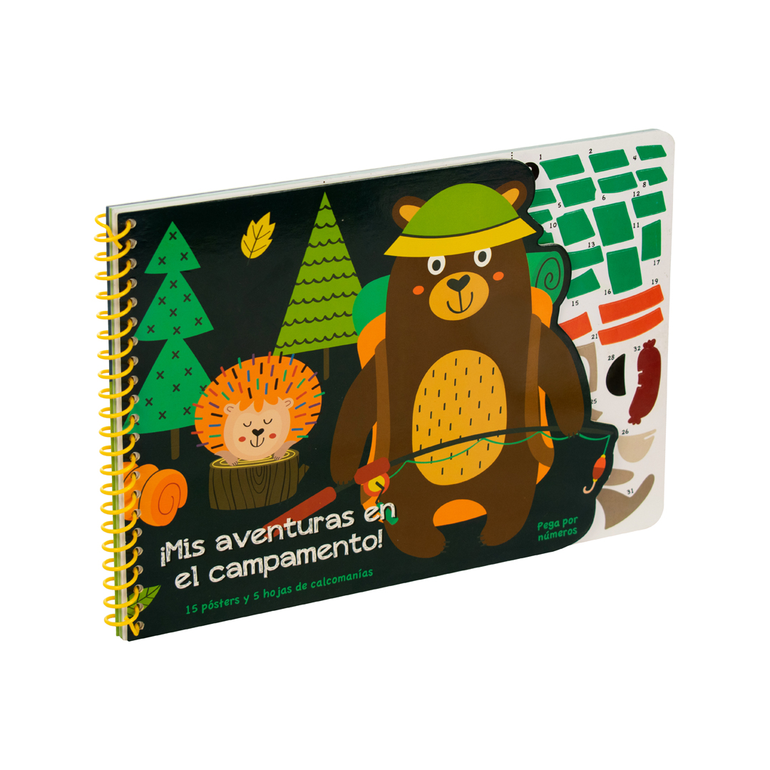 Libro con calcomanías arma y pega por números ¡Mis aventuras en el campamento! - 0685071584903