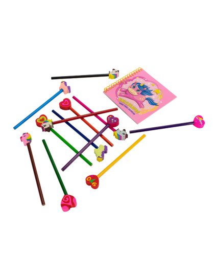 Libro para colorear Unicornios con 12 lápices 12 gomas - 0685071026663-1