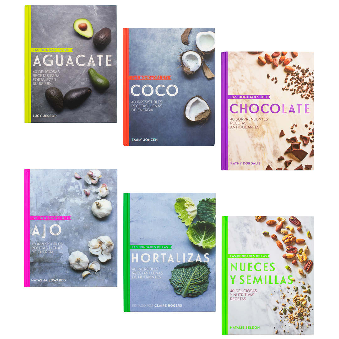 Colección libros de cocina - Bondades de alimentos 6pz - 0685071738979