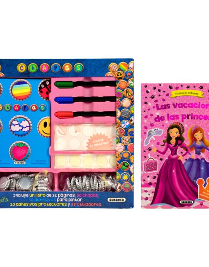 Paquete de libro y chapas decorativas para niñas 2 pz - 0685071131626PAQ-1