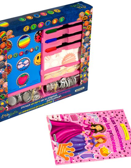 Paquete de libro y chapas decorativas para niñas 2 pz - 0685071131626PAQ