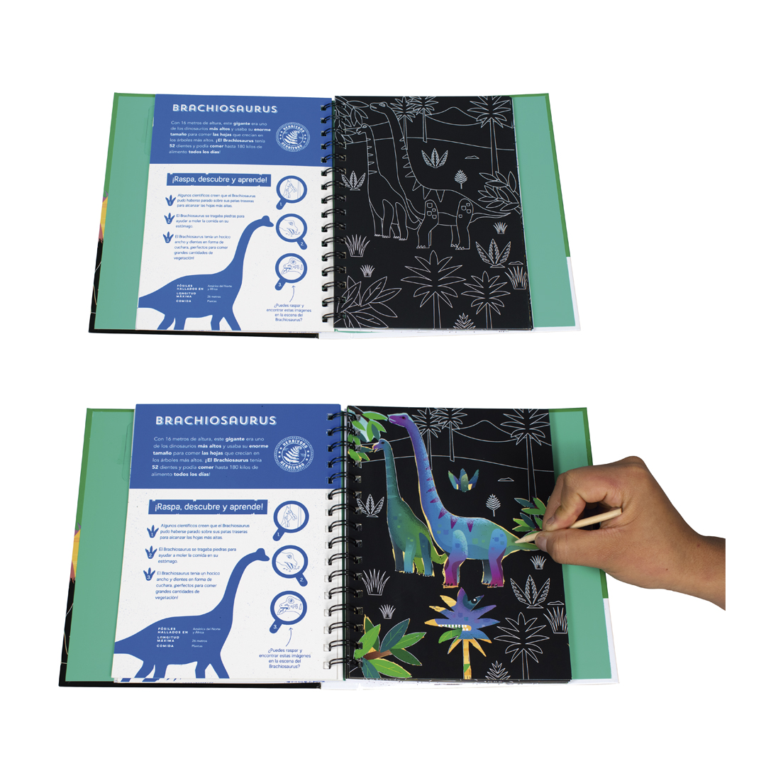 Libro interactivo raspa y descubre Dinosaurios - 0685071107119-6