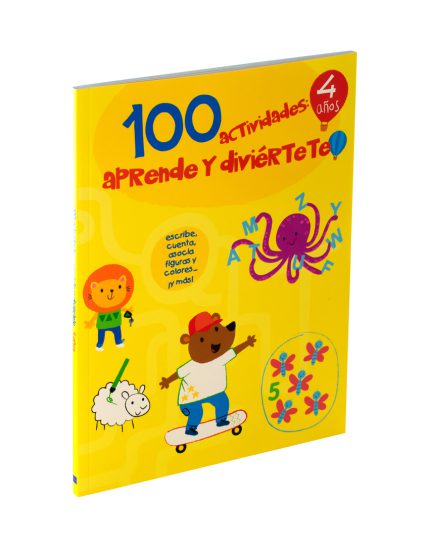 Libro infantil con 100 actividades para aprender y divertirte 4 años - 9789464548280