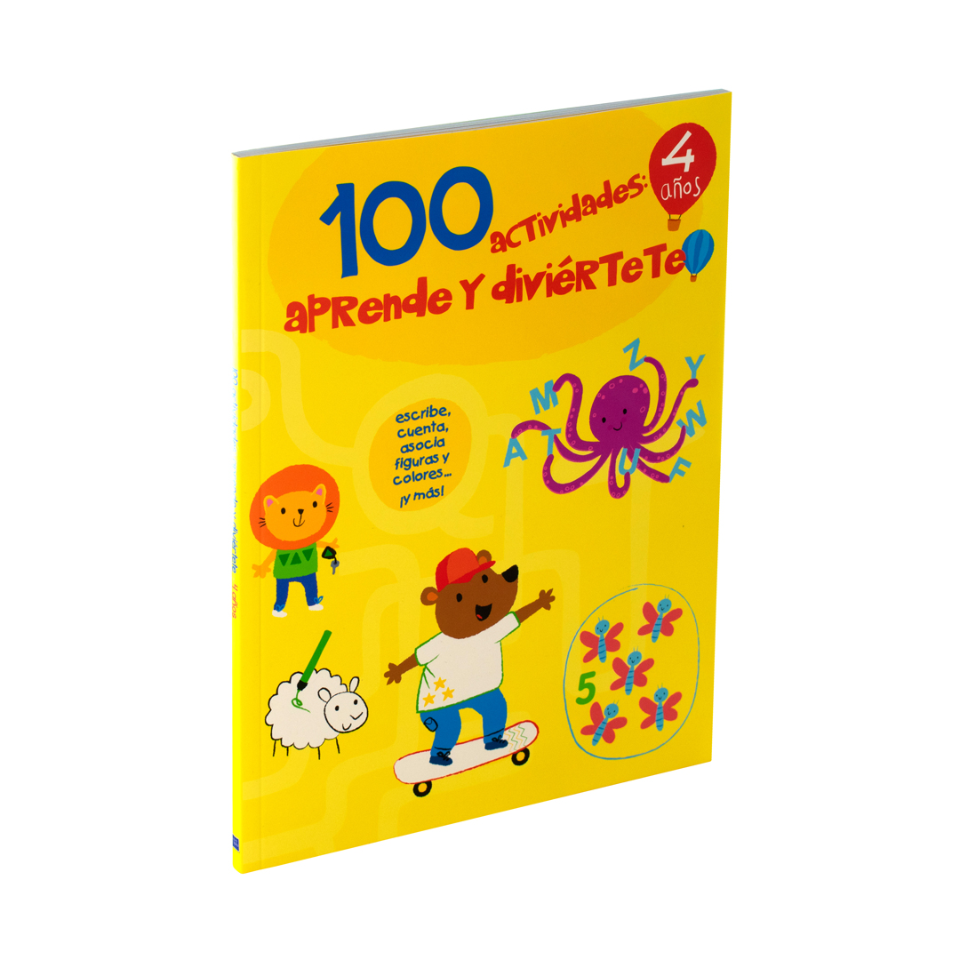 Libro infantil con 100 actividades para aprender y divertirte 4 años - 9789464548280