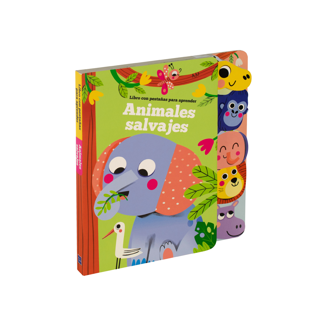 Libro infantil con pestañas aprende de Animlaes Salvajes - 9789464547818
