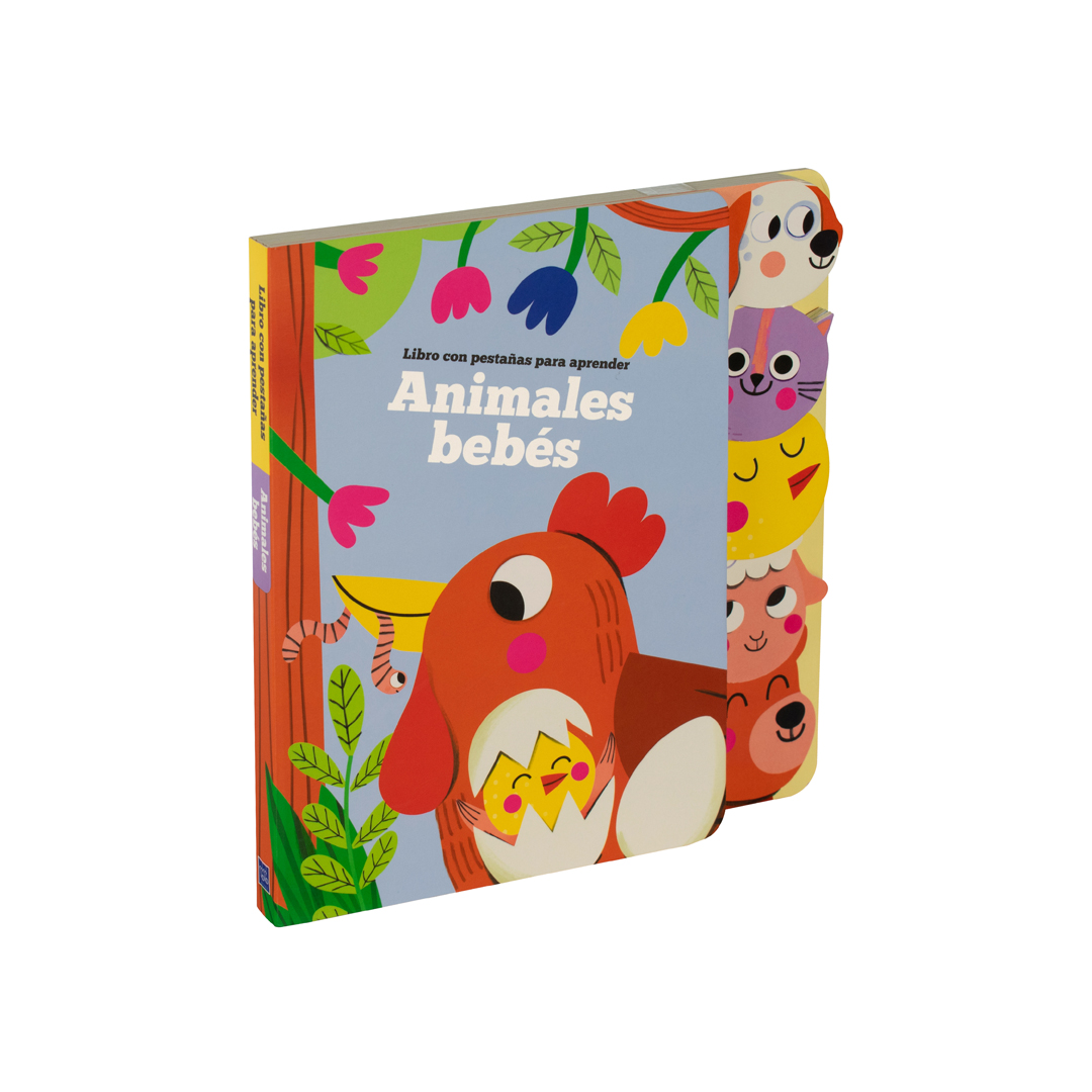 Libro infantil con pestañas aprende de Animlaes bebés - 9789464547825