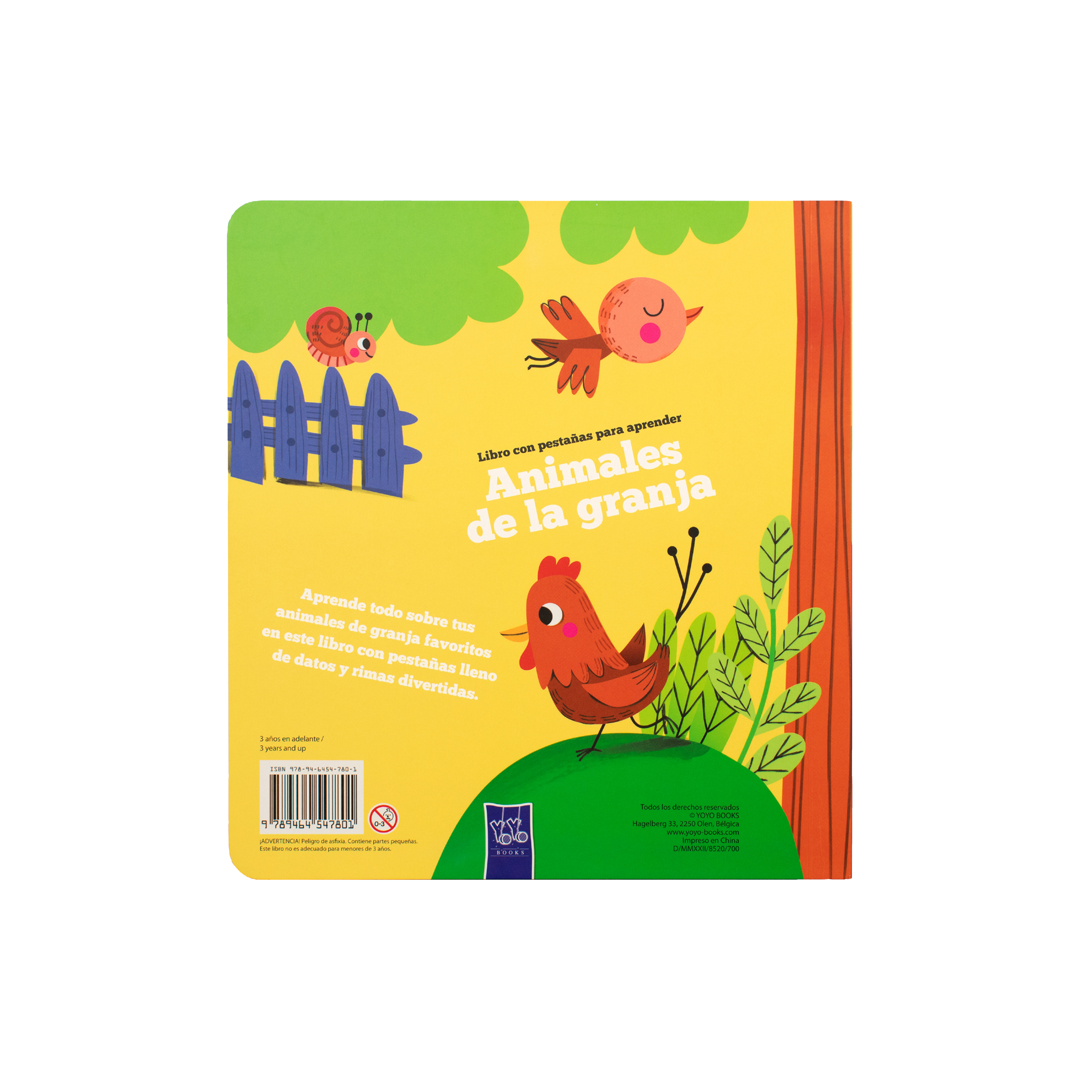 Libro infantil con pestañas aprende de Animlaes de la granja - 9789464547801-3