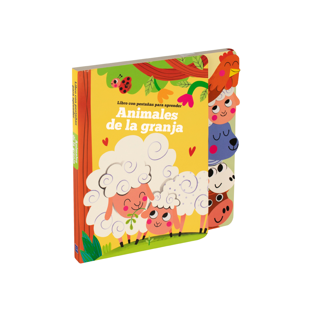 Libro infantil con pestañas aprende de Animlaes de la granja - 9789464547801