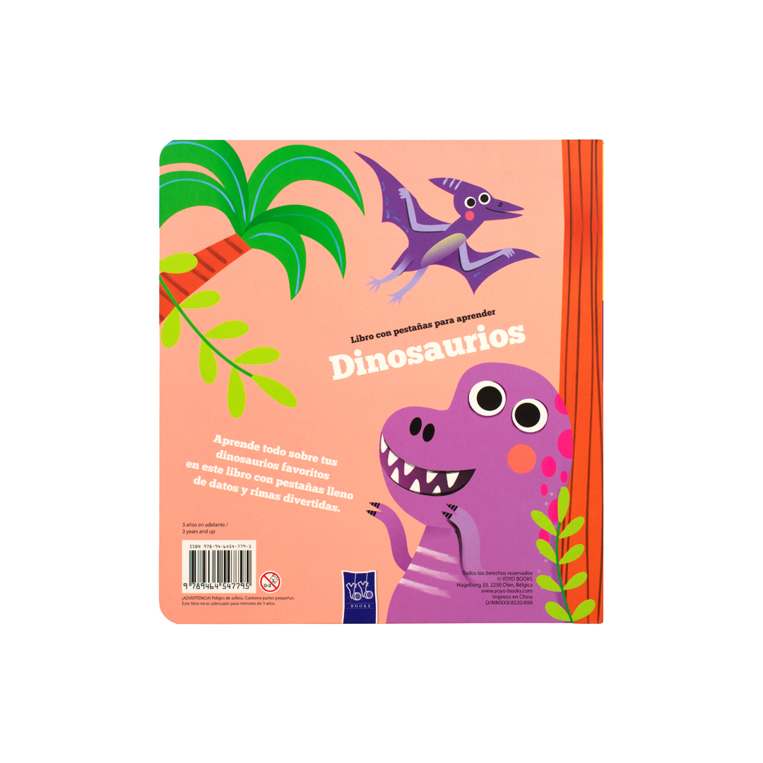 Libro infantil con pestañas aprende de Dinosaurios - 9789464547795-3