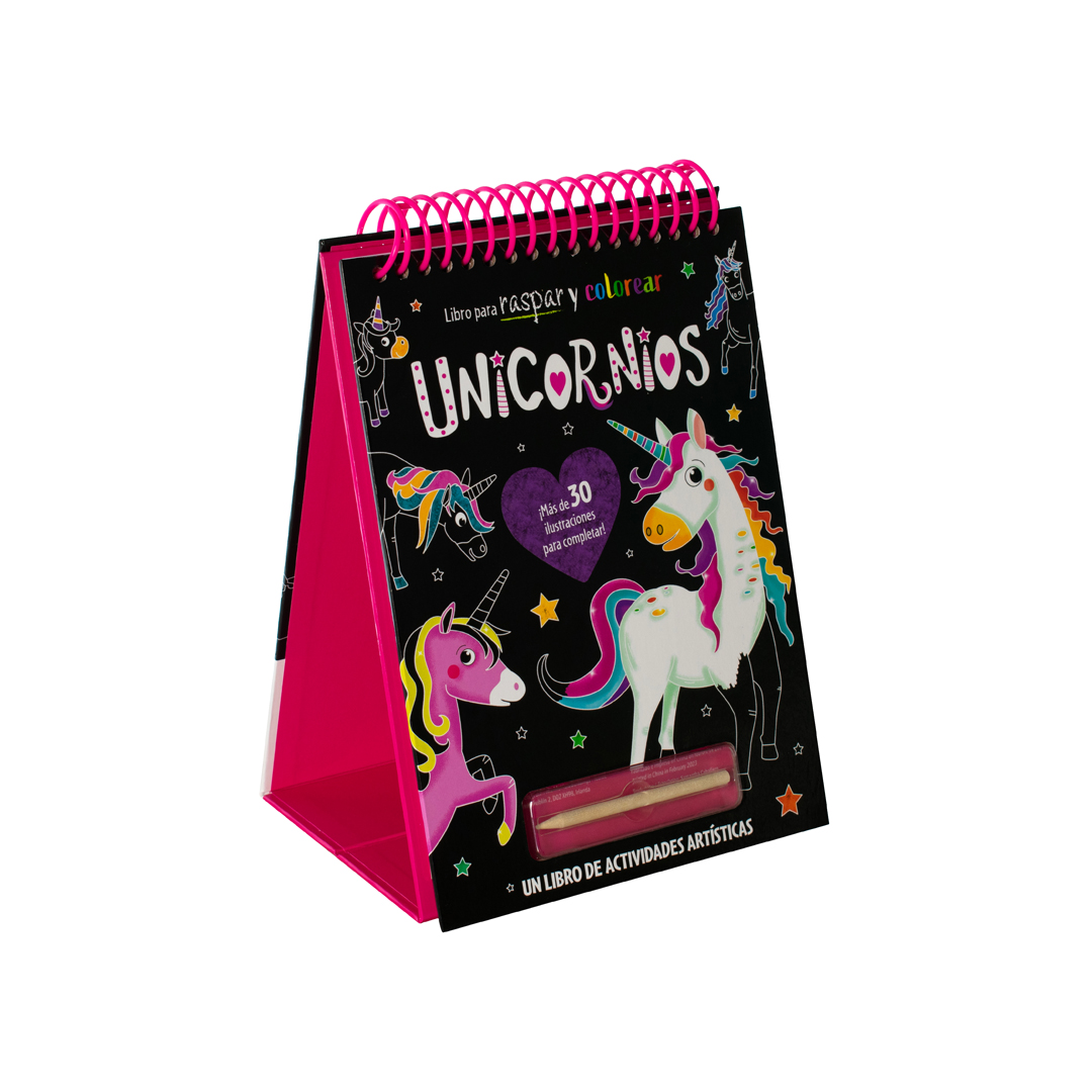 Libro intercativo raspa y colorea Unicornio - 0685071355725